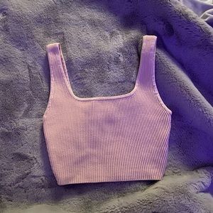 Sculpt Knit Squareneck Cropped Tank